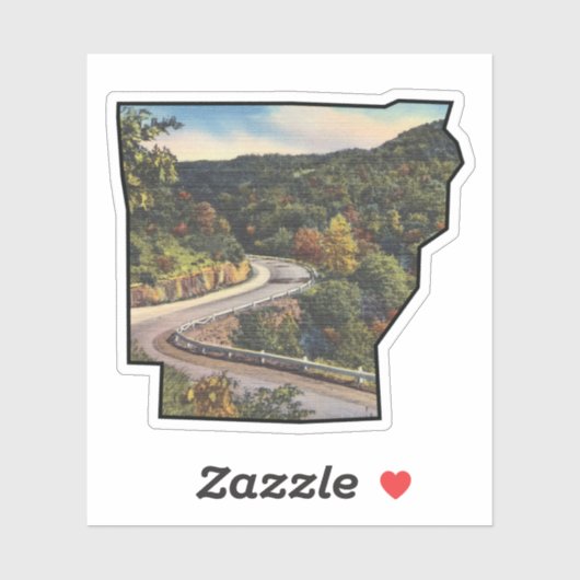 山岳道路で満たされたアーカンソー州のアウトライン シール (シート)