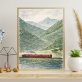 山岳鉄道の風景 | 田舎の列車 ポスター