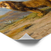 山岳風景のライオン | ロザ・ボヌール ポスター (角)