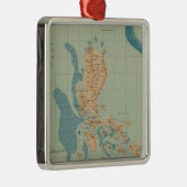 山岳4つの地図を描かないで下さい メタルオーナメント (右)