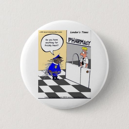 山嵐おもしろい警察ギフトティ&収集品 缶バッジ (正面)