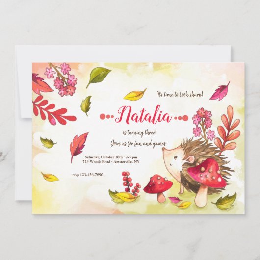 山嵐かわいこちゃん誕生会 招待状 (正面)