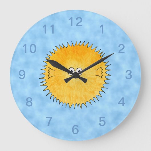 山嵐の魚。 ラージ壁時計 (正面)