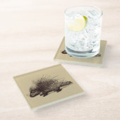 山嵐ヴィンテージイラストレーション ガラスコースター (アングル)