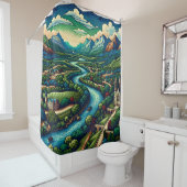 山川渓谷 シャワーカーテン (インサイチュ)