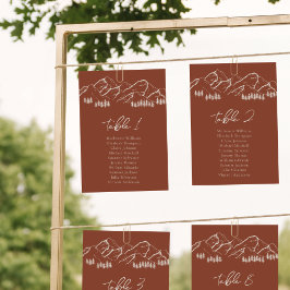 山座席図カードパインツリーアウトドア 招待状