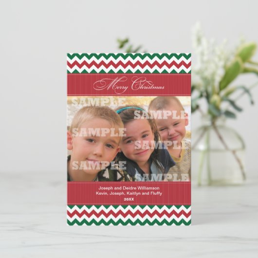山形とストライプのクリスマス挨拶 シーズンカード (スタンド正面)