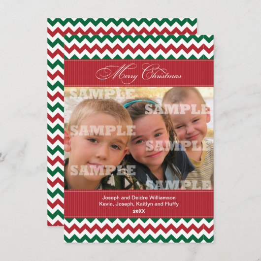 山形とストライプのクリスマス挨拶 シーズンカード (正面/裏面)