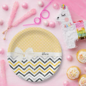 山形と水玉模様 ペーパープレート (パーティー)