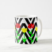 山形と花のフローラモダンマグ コーヒーマグカップ (正面右)