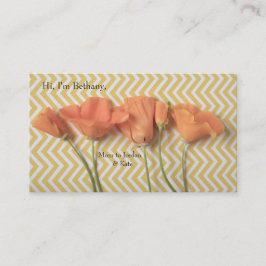 山形のサーフェス上にカリフォルニア州オレンジのケシ 名刺