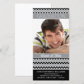 山形の卒業発表（黒） 案内状 (正面/裏面)