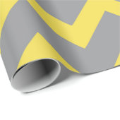 山形の黄色い灰色のパターン線のストライプ ラッピングペーパー (ロールコーナー)