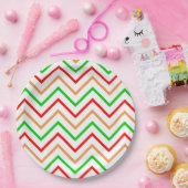 山形カラフルジグザグ模様 ペーパープレート (パーティー)