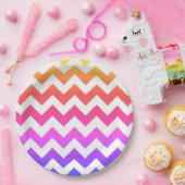 山形カラフルジグザグ模様#125 ペーパープレート (パーティー)