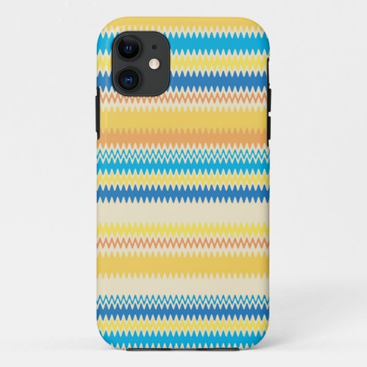 山形ジグカラフルラグストライプパターン Case-Mate iPhoneケース (裏面)