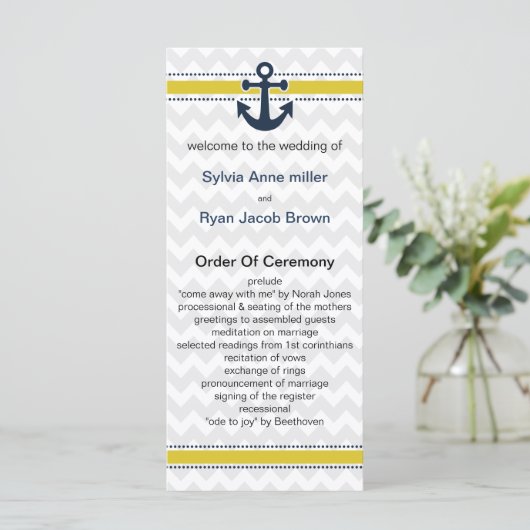 山形ストライプいかり航海の結婚式 プログラム (スタンド正面)