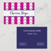 山形ストライプピンクと白の幾何学模様 名刺 (正面/裏面)