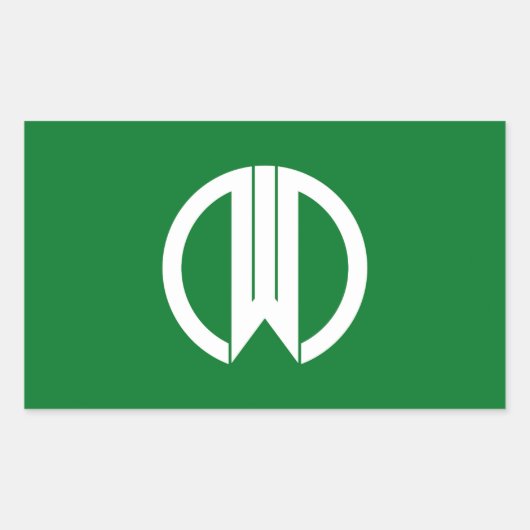 山形市旗やまがた県ジャパン・シンボル 長方形シール (正面)