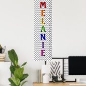 山形7文字の名前の成長グラフ ポスター (ホームオフィス)