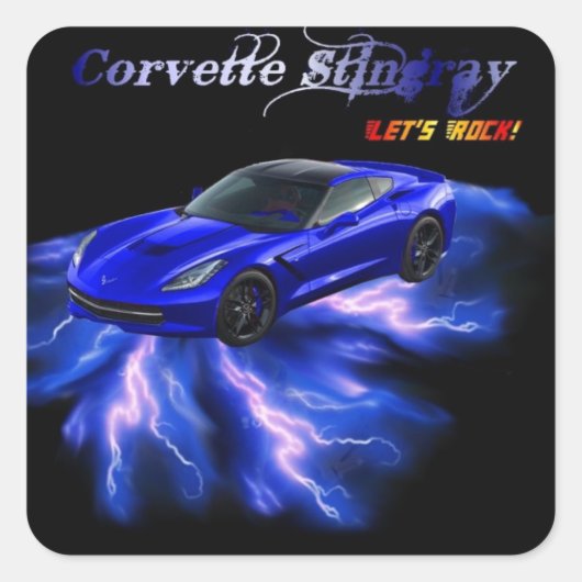 山形: Corvette Stingray 2013 スクエアシール (正面)