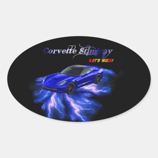 山形： Corvette Stingray 2013 楕円形シール (正面)
