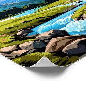 山志望ヴィンテージ旅行イラストレーション ポスター (角)