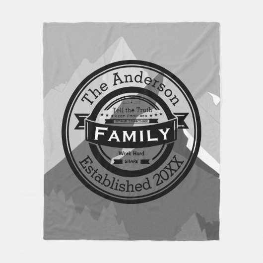 山感動的引用文家族規則 フリースブランケット (正面)