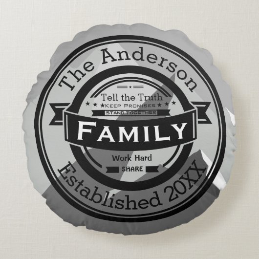 山感動的引用文家族規則 ラウンドクッション (正面)