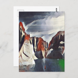 山抽象芸術自然風景 ポストカード