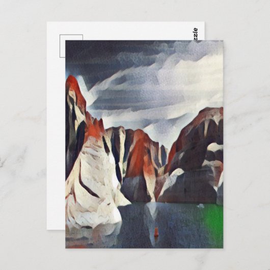 山抽象芸術自然風景 ポストカード (正面/裏面)
