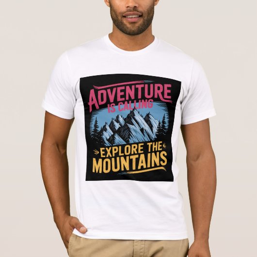 山探検デザイン Tシャツ (正面)