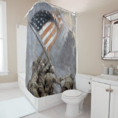 山摺鉢の旗揚げ，硫黄島， 1945 シャワーカーテン (インサイチュ)