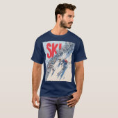 山斜面でのスキーアドベンチャー Tシャツ (正面フル)
