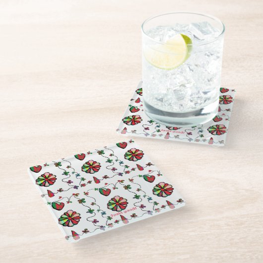 山新鮮 ガラスコースター (アングル)