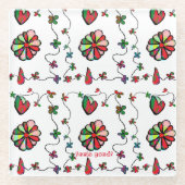 山新鮮 ガラスコースター (正面)