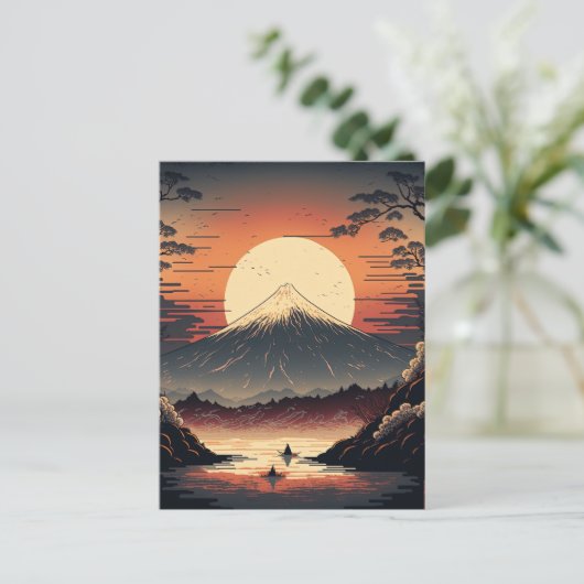 山日本のと漁師の浮世絵 ポストカード (スタンド正面)