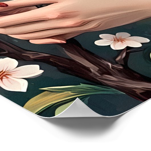 山日本の富士の女性 ポスター (角)