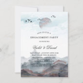 山日本の水色婚約パーティ 招待状 (正面)