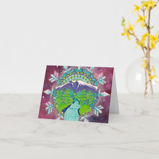 山曼荼羅 カード (黄色い花)