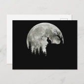山月明かりのハロウィーンに立つ猫 ポストカード (正面/裏面)