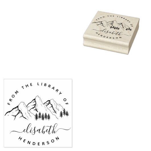 山本の図書室からエレガントのカスタム山々 ラバースタンプ (押印)