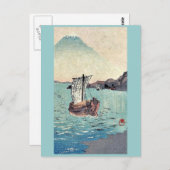 山本、ショコクの帆船と富士山 ポストカード (正面/裏面)
