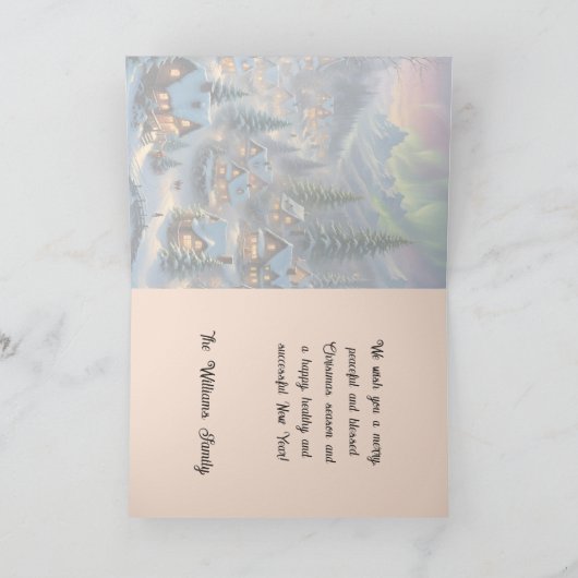 山村の聖降誕祭、極灯 カード (内部)