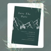 山松の木エメラルド写真デートを保存 招待状