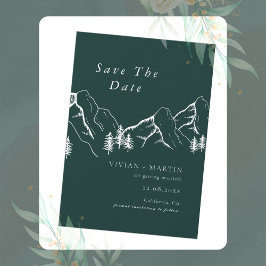 山松の木エメラルド写真デートを保存 招待状