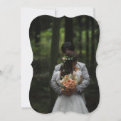 山松の木エメラルド写真デートを保存 招待状 (裏面)