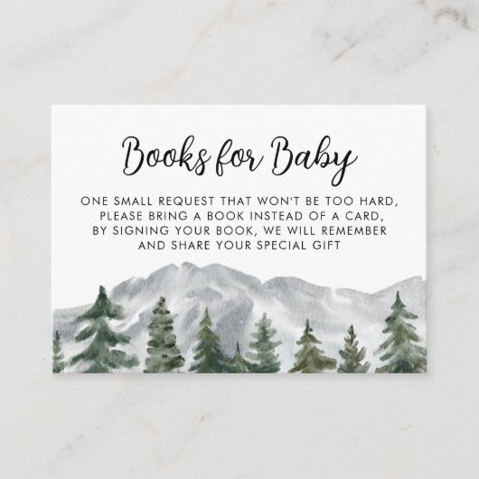 山松林赤ちゃんシャワーブックリクエスト エンクロージャーカード (正面)