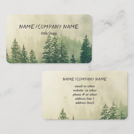 山松樹ビジネスカスタムカード写真アート 名刺 (正面/裏面)