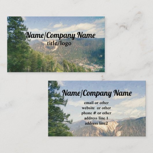 山松樹ビジネスカスタムカード写真アート 名刺 (正面/裏面)